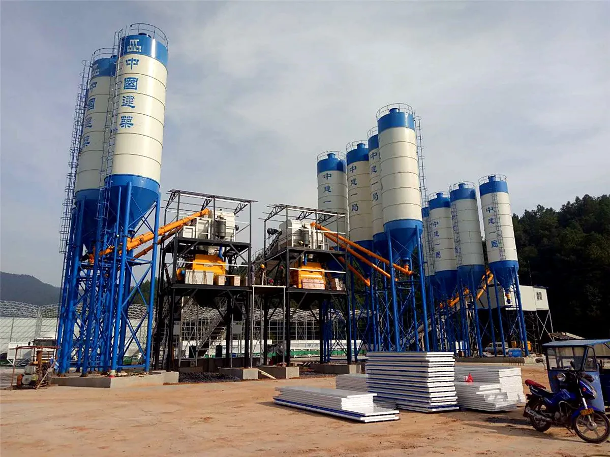 Twin HZS120 batching plant installation