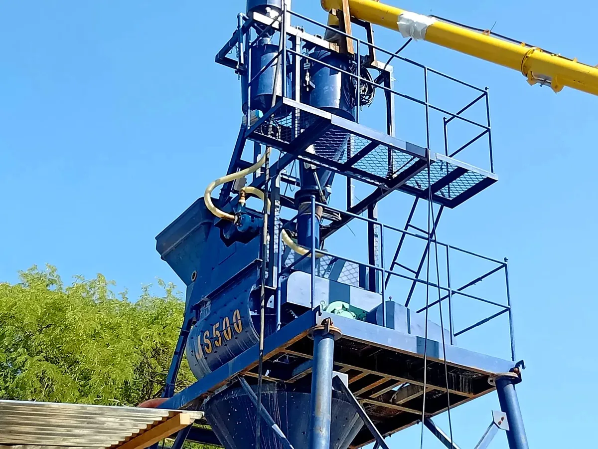 JS500 mixing host, HZS25 batching plant