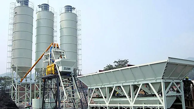 JS1500 mixing host and cement silos