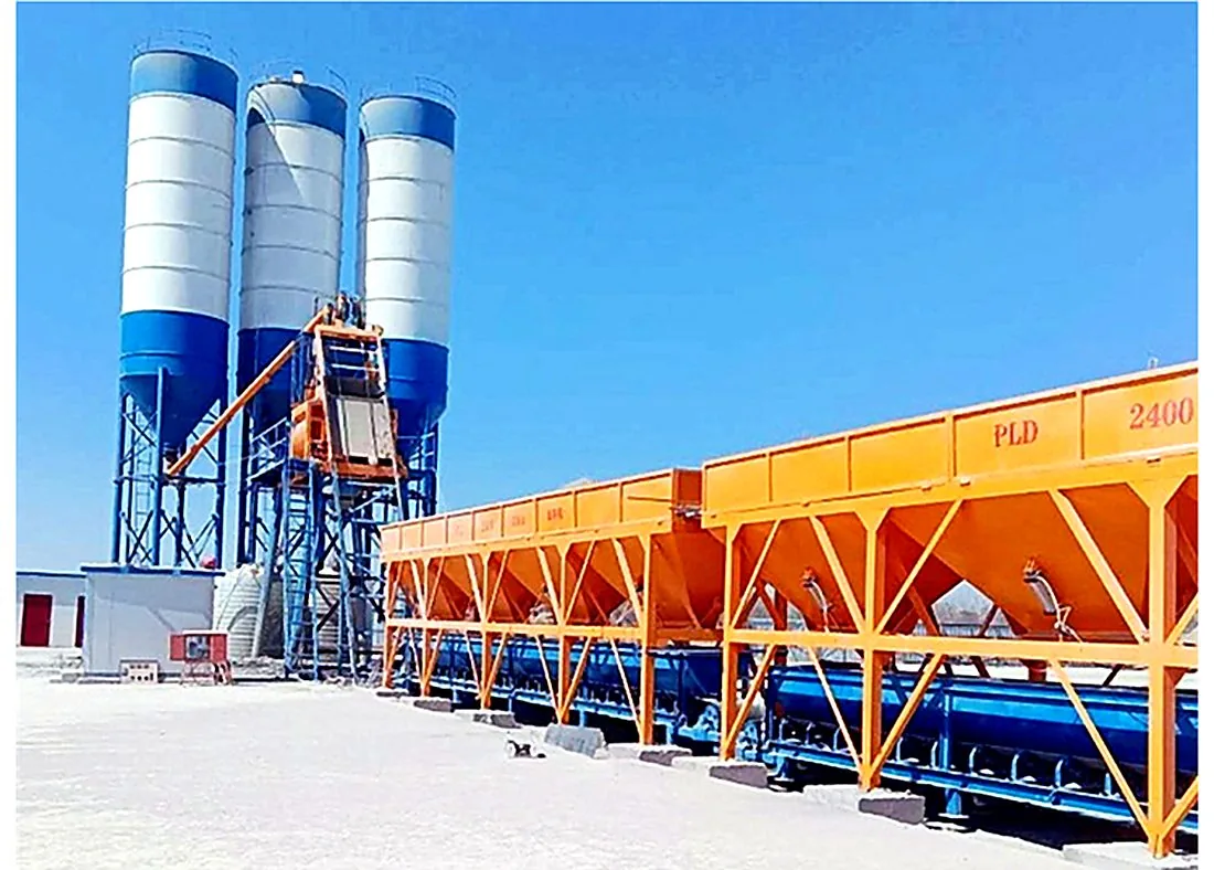 HZS75 plant with PLD2400 four-bin batcher